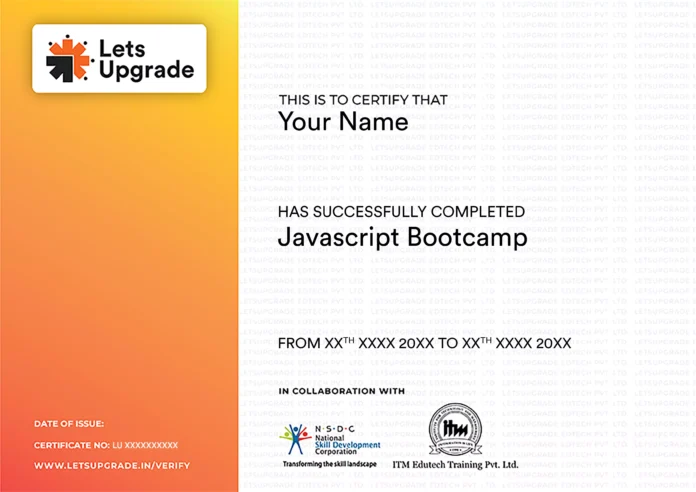 Free Online Live JavaScript Zero to Hero Course With Certification By LetsUpgrade | Online Program | Free Online Course | Free Certification | Live Lectures |